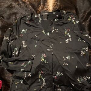 Investments Black Floral Top